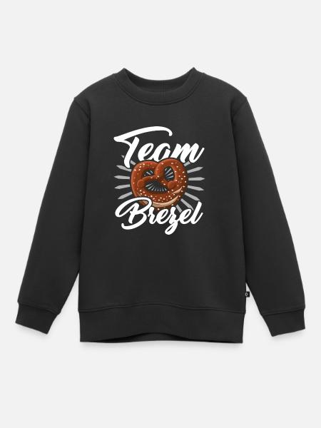 Team Brezel Spruch - Kinder Premium Organic Sweatshirt - Schwarz