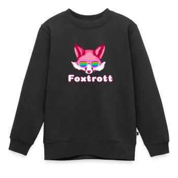 foxtrot, renard, lunettes, danse, danse de salon - Sweat Premium enfant bio - noir - Devant - AI Model Kid Female (0cm)
