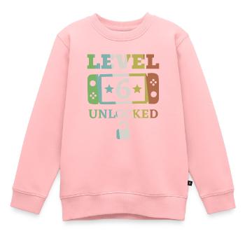 6. Geburtstag Level 6 Unlocked Switch - Kinder Premium Organic Sweatshirt - Rosa - Vorne - AI Model Kid Female (0cm)