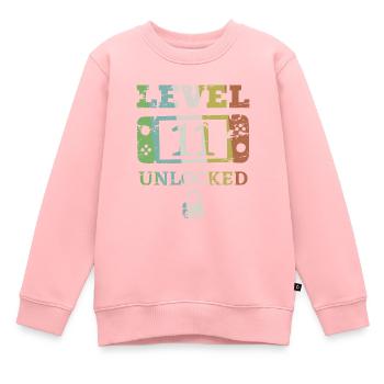 11. Geburtstag Level 11 Unlocked Switch - Kinder Premium Organic Sweatshirt - Rosa - Vorne - AI Model Kid Female (0cm)
