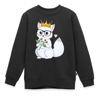 Cute arctic fox - Kids Premium Organic Sweatshirt - black - Front - AI Model Kid Female (0cm)