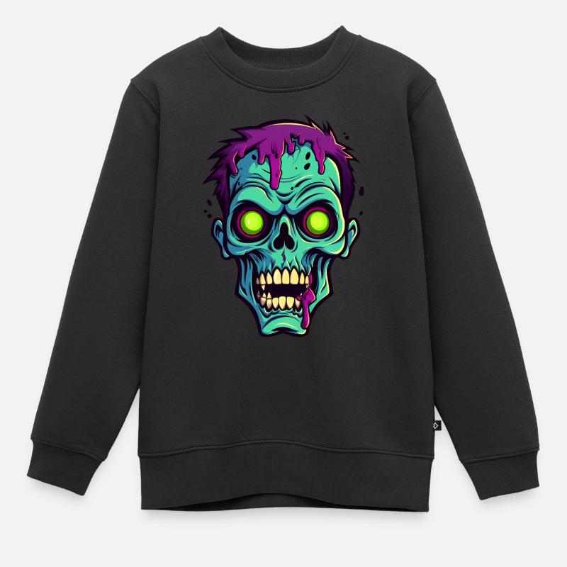 Zombie mignon d’Halloween - Sweat Premium enfant bio - noir