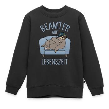 Faultier Couch - Beamter auf Lebenszeit - Kinder Premium Organic Sweatshirt - Schwarz - Vorne - AI Model Kid Female (0cm)