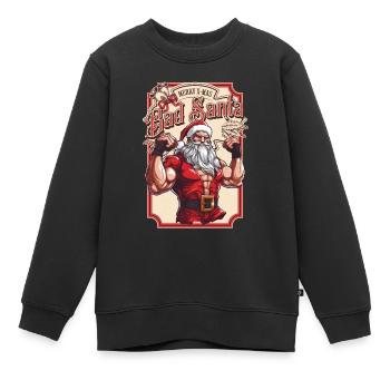 Mauvais Père Noël Père Noël Père Noël Méchant Père Noël - Sweat Premium enfant bio - noir - Devant - AI Model Kid Female (0cm)