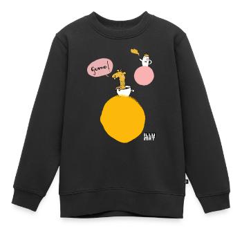 Gumo ! Lama sans drame - Sweat Premium enfant bio - noir - Devant - AI Model Kid Female (0cm)