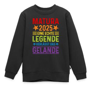 Matura 2025 Eine Legende verlässt das Gelände - Kinder Premium Organic Sweatshirt - Schwarz - Vorne - AI Model Kid Female (0cm)