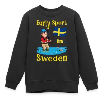 Exercice tôt le matin en Suède - Sweat Premium enfant bio - noir - Devant - AI Model Kid Female (0cm)