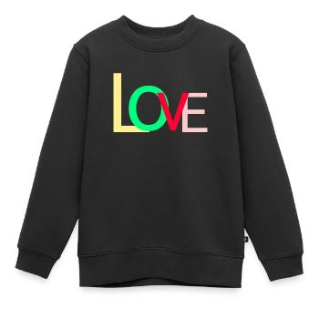 Love - Kinder Premium Organic Sweatshirt - Schwarz - Vorne - AI Model Kid Female (0cm)