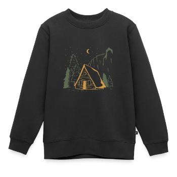 Zelten - Kinder Premium Organic Sweatshirt - Schwarz - Vorne - AI Model Kid Female (0cm)