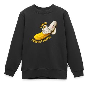 Banana - I am in perfect shape! - Kinder Premium Organic Sweatshirt - Schwarz - Vorne - AI Model Kid Female (0cm)