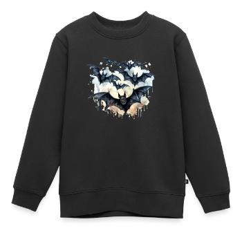 Fledermäuse - Kinder Premium Organic Sweatshirt - Schwarz - Vorne - AI Model Kid Female (0cm)