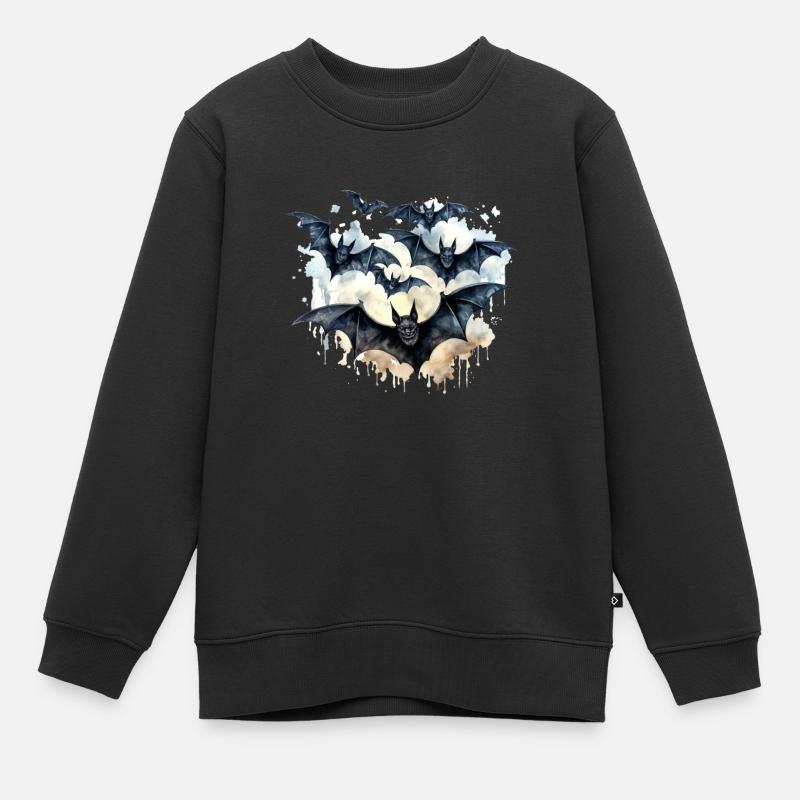 Fledermäuse - Kinder Premium Organic Sweatshirt - Schwarz