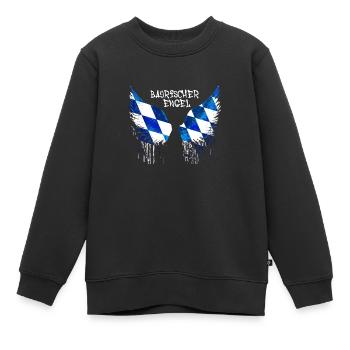 ailes d’ange,ailes,ailes d’ange,ange bavarois - Sweat Premium enfant bio - noir - Devant - AI Model Kid Female (0cm)