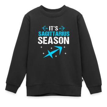 Signe du zodiaque Sagittaire - Sweat Premium enfant bio - noir - Devant - AI Model Kid Female (0cm)