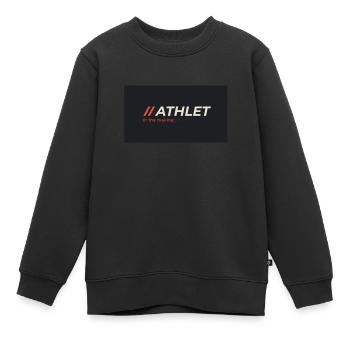 Athlet - Kinder Premium Organic Sweatshirt - Schwarz - Vorne - AI Model Kid Female (0cm)