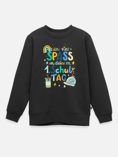 First day of school - Kids Premium Organic Sweatshirt - black