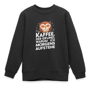 oiseau de nuit hibou hibou oiseau - Sweat Premium enfant bio - noir - Devant - AI Model Kid Female (0cm)