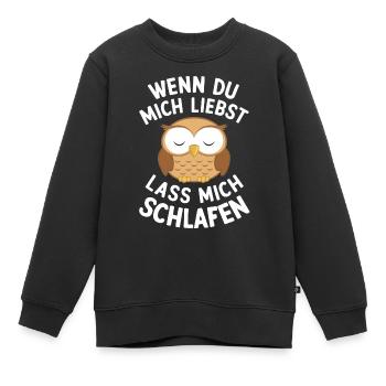 oiseau de nuit hibou hibou oiseau - Sweat Premium enfant bio - noir - Devant - AI Model Kid Female (0cm)