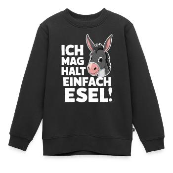 Esel Eselchen Maultier Muli - Kinder Premium Organic Sweatshirt - Schwarz - Vorne - AI Model Kid Female (0cm)