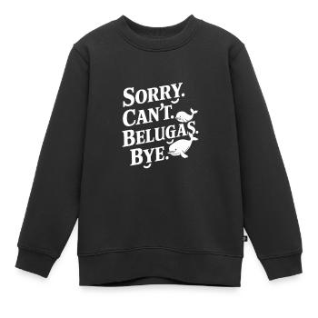 Béluga Océan Bélugas Baleines - Sweat Premium enfant bio - noir - Devant - AI Model Kid Female (0cm)