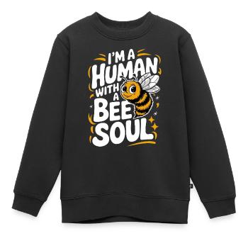 abeille abeille apicultrice abeille abeille - Sweat Premium enfant bio - noir - Devant - AI Model Kid Female (0cm)