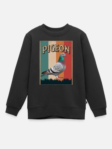 Pigeon Pigeons Animal Oiseau - Sweat Premium enfant bio - noir