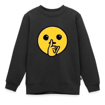 Emoji Silent Sketch Color - Kids Premium Organic Sweatshirt - black - Front - AI Model Kid Female (0cm)