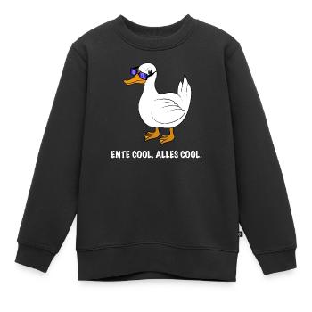 Ente cool Spruch - Kinder Premium Organic Sweatshirt - Schwarz - Vorne - AI Model Kid Female (0cm)