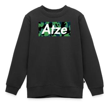 Atze Camouflage v1 - Kinder Premium Organic Sweatshirt - Schwarz - Vorne - AI Model Kid Female (0cm)