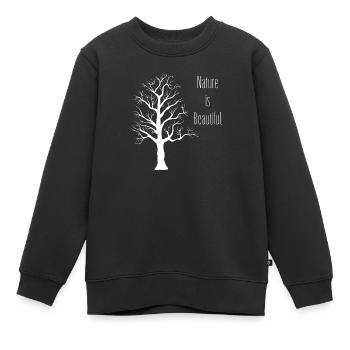 Natur - Kinder Premium Organic Sweatshirt - Schwarz - Vorne - AI Model Kid Female (0cm)