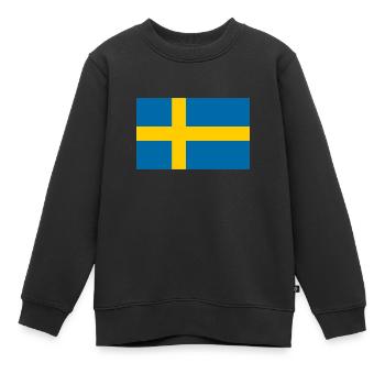 Schwedische Flagge von Schweden - Kinder Premium Organic Sweatshirt - Schwarz - Vorne - AI Model Kid Female (0cm)