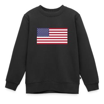 Amerikanische Flagge der Vereinigten Staaten - Kinder Premium Organic Sweatshirt - Schwarz - Vorne - AI Model Kid Female (0cm)