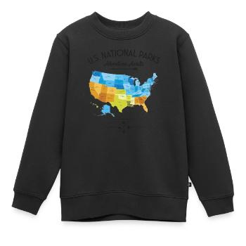 Graphique des parcs nationaux - Sweat Premium enfant bio - noir - Devant - AI Model Kid Female (0cm)