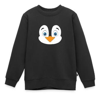 Joli visage de pingouin - Sweat Premium enfant bio - noir - Devant - AI Model Kid Female (0cm)