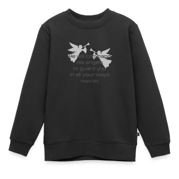 Christliches Design Er wird seinen Engel Psalm befehlen - Kinder Premium Organic Sweatshirt - Schwarz - Vorne - AI Model Kid Female (0cm)