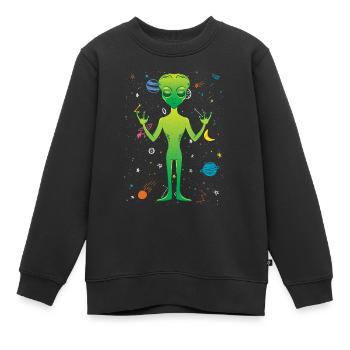 Science Fiction Außerirdische Geschenk Alien - Kinder Premium Organic Sweatshirt - Schwarz - Vorne - AI Model Kid Female (0cm)