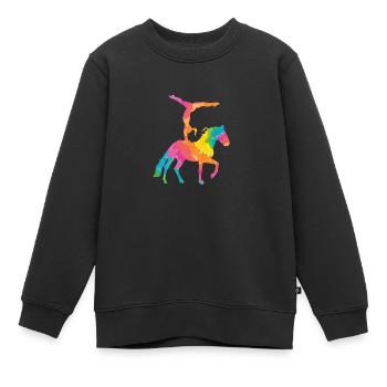 Voltigieren Pferde Reiten Reitsport Reiterin - Kinder Premium Organic Sweatshirt - Schwarz - Vorne - AI Model Kid Female (0cm)