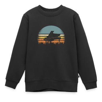 Piano piano - Sweat Premium enfant bio - noir - Devant - AI Model Kid Female (0cm)