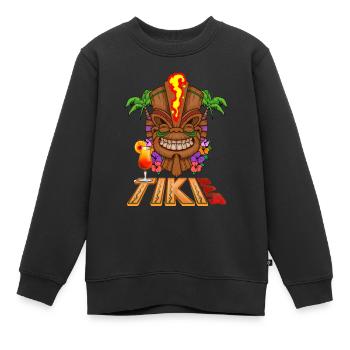 Tiki Paradise Tiki Bar Hawaii Été - Sweat Premium enfant bio - noir - Devant - AI Model Kid Female (0cm)