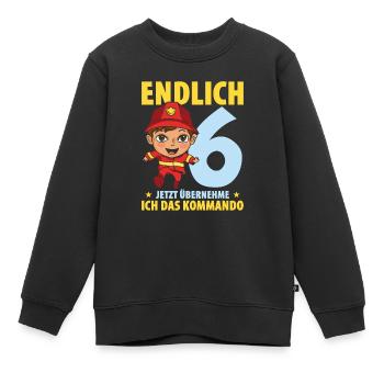 Endlich 6 Jetzt Übernehme Ich Das Kommando - Kinder Premium Organic Sweatshirt - Schwarz - Vorne - AI Model Kid Female (0cm)