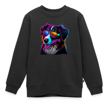 Australian Shepherd Dogs Australian Shepherds - Kids Premium Organic Sweatshirt - black - Front - AI Model Kid Female (0cm)