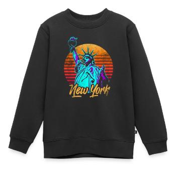 Statue de la Liberté de New York - Sweat Premium enfant bio - noir - Devant - AI Model Kid Female (0cm)