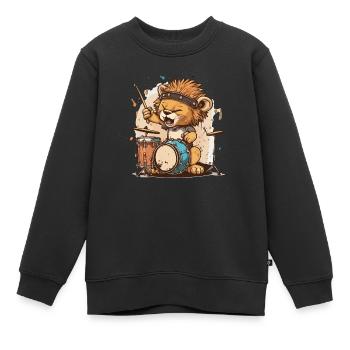 Rhythmus des Löwen - Kinder Premium Organic Sweatshirt - Schwarz - Vorne - AI Model Kid Female (0cm)