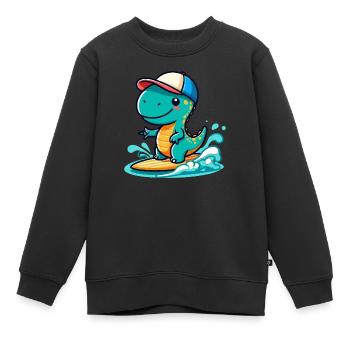 Designs For Kids – Lustige Dinosaurier - Kinder Premium Organic Sweatshirt - Schwarz - Vorne - AI Model Kid Female (0cm)