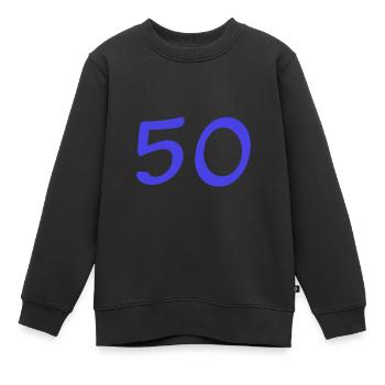 50. 50 ANS. 50e ANNIVERSAIRE. ANNIVERSAIRE 50 ANS. - Sweat Premium enfant bio - noir - Devant - AI Model Kid Female (0cm)