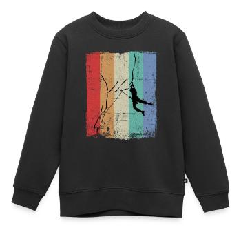Rochers d’escalade vintage - Sweat Premium enfant bio - noir - Devant - AI Model Kid Female (0cm)