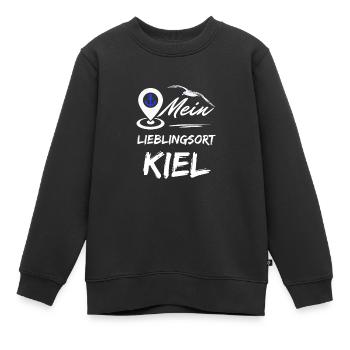 Kiel mon endroit préféré-la ville hanséatique de Kiel-Seagull, ancre - Sweat Premium enfant bio - noir - Devant - AI Model Kid Female (0cm)