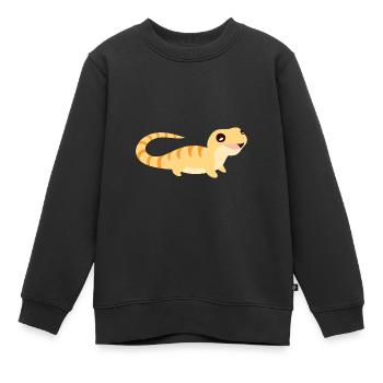 Lézard doux - Sweat Premium enfant bio - noir - Devant - AI Model Kid Female (0cm)