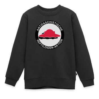 Antifaschistische Reptiloiden-Aktion - Kinder Premium Organic Sweatshirt - Schwarz - Vorne - AI Model Kid Female (0cm)