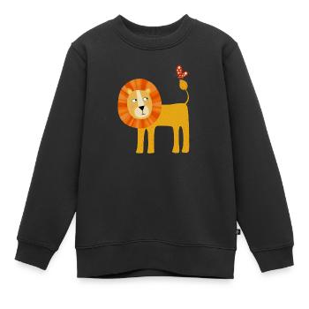 Lion - Kids Premium Organic Sweatshirt - black - Front - AI Model Kid Female (0cm)